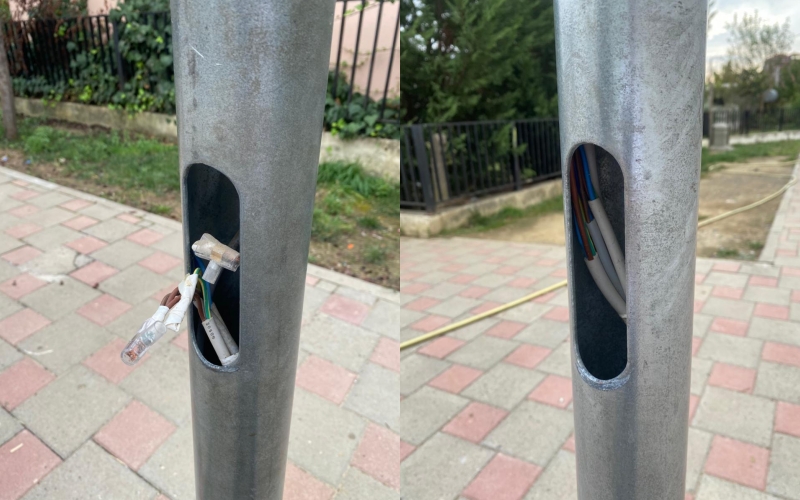 Shtyllat elektrike në shkollën “Gjokë Elezi” në Sanxhak, rrezik për nxënësit!