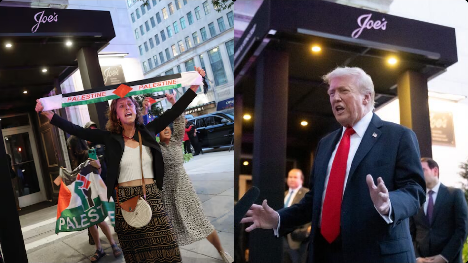 Protestues pro-palestinezë ndërpresin darkën e Trump në një restorant në Washington