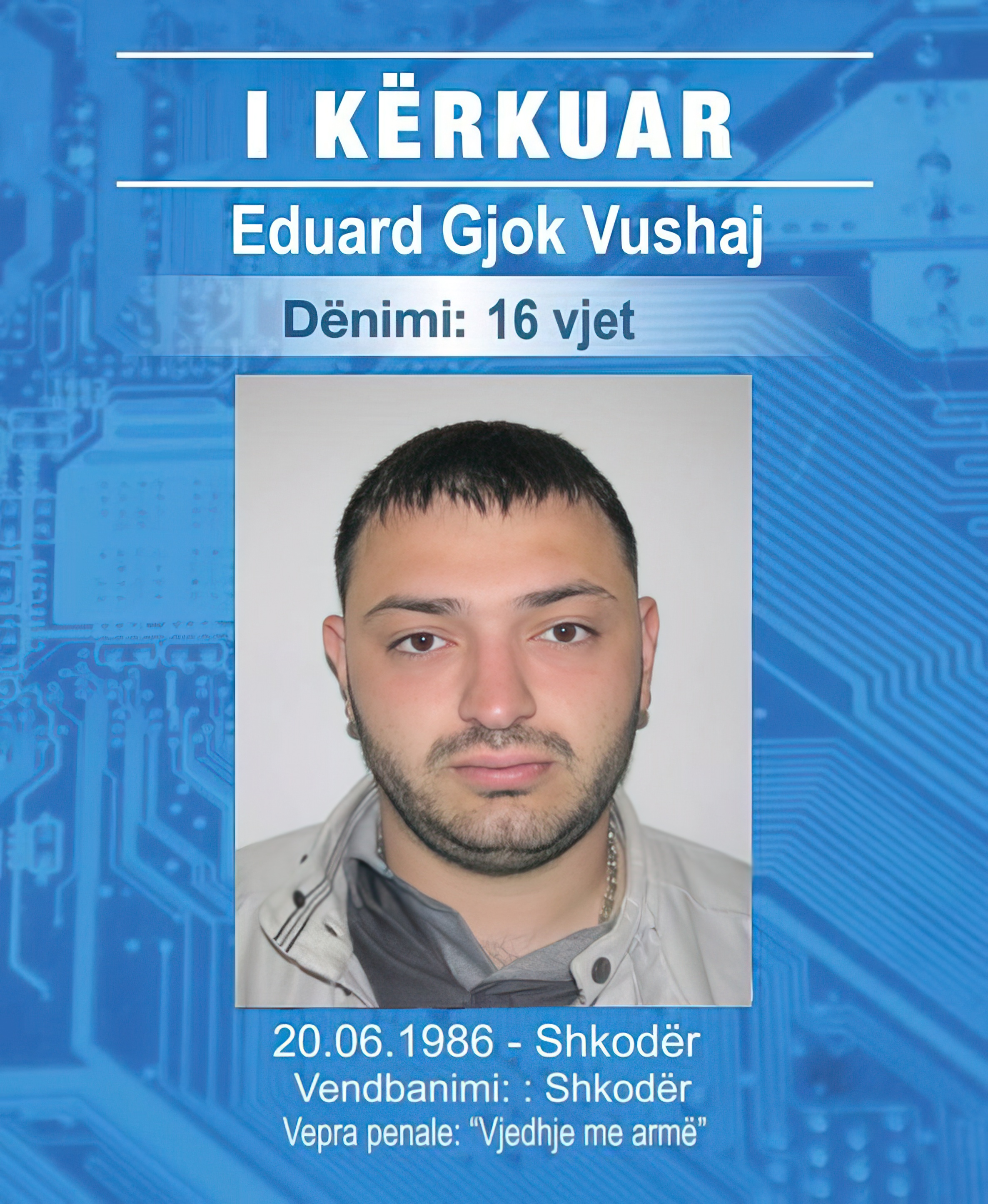 Ekstradohet nga Greqia në Shqipëri 39-vjeçari Eduard Vushaj, i dënuar me 16 vite burg