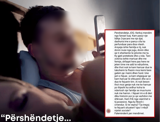 “Ish-i, tashmë i martuar dhe me fëmijë, më kërkon sërish! T’ia tregoj të fejuarit?”