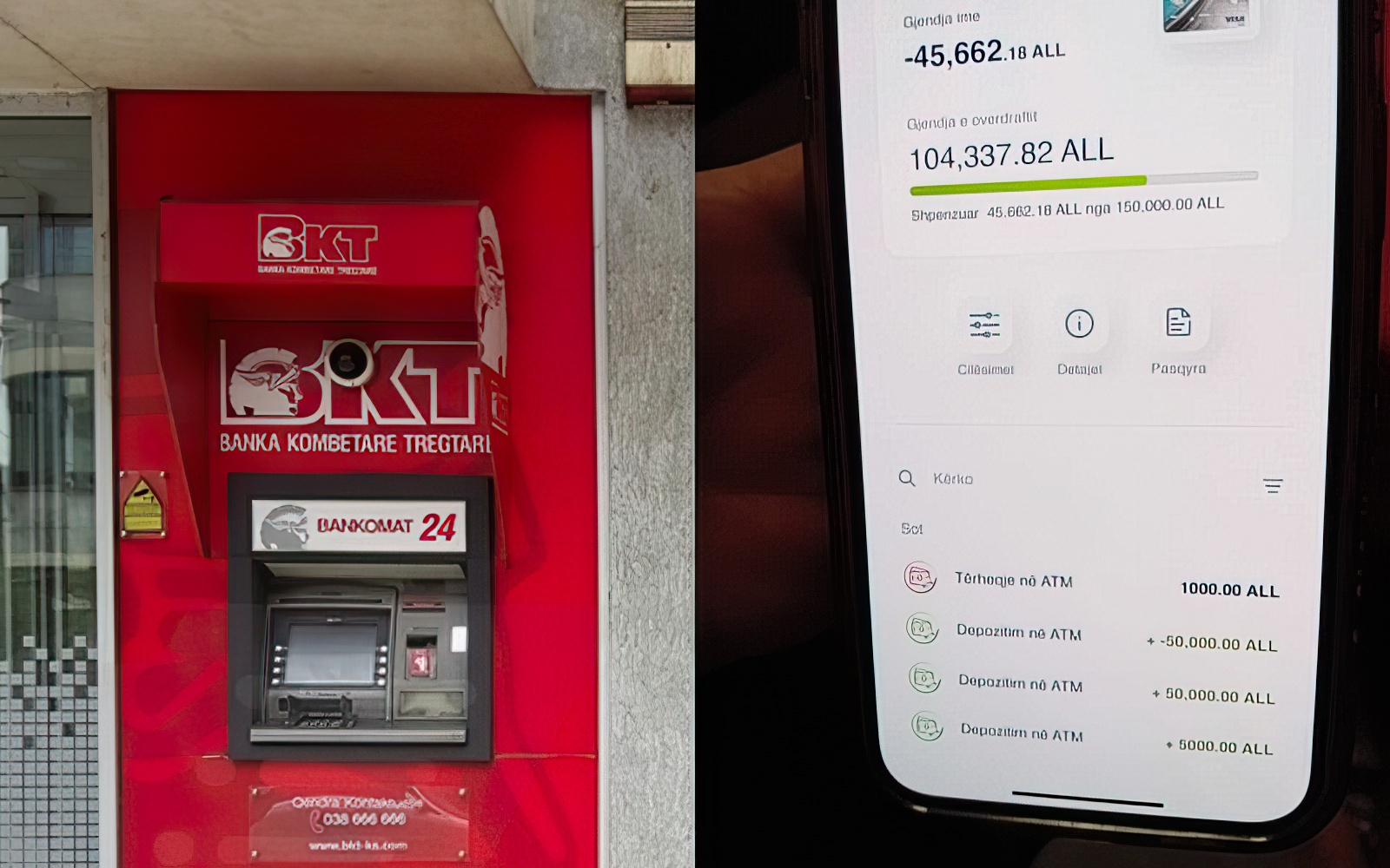 Qytetari depoziton 50.000 lekë të reja te bankomati i BKT, por llogaria ...