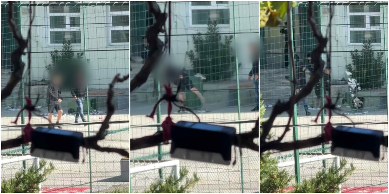 “Çmendet” i mituri! Godet me shkelma dhe përplas në tokë koshin e plehrave