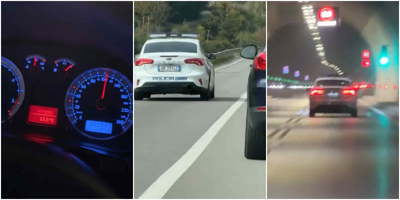 Policët s’pyesin për rregulla: Parakalime dhe shpejtësi mbi 100 km/h në tunelin e Murrizit