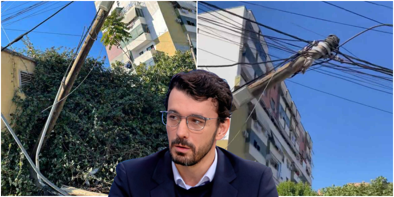 Shtylla elektrike e thyer prej tre ditësh në Yzberisht, rrezik serioz për banorët