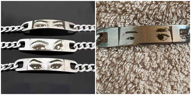 Porositi byzylyk të personalizuar me sytë e saj dhe të dashurit, vajza habitet nga produkti që merr