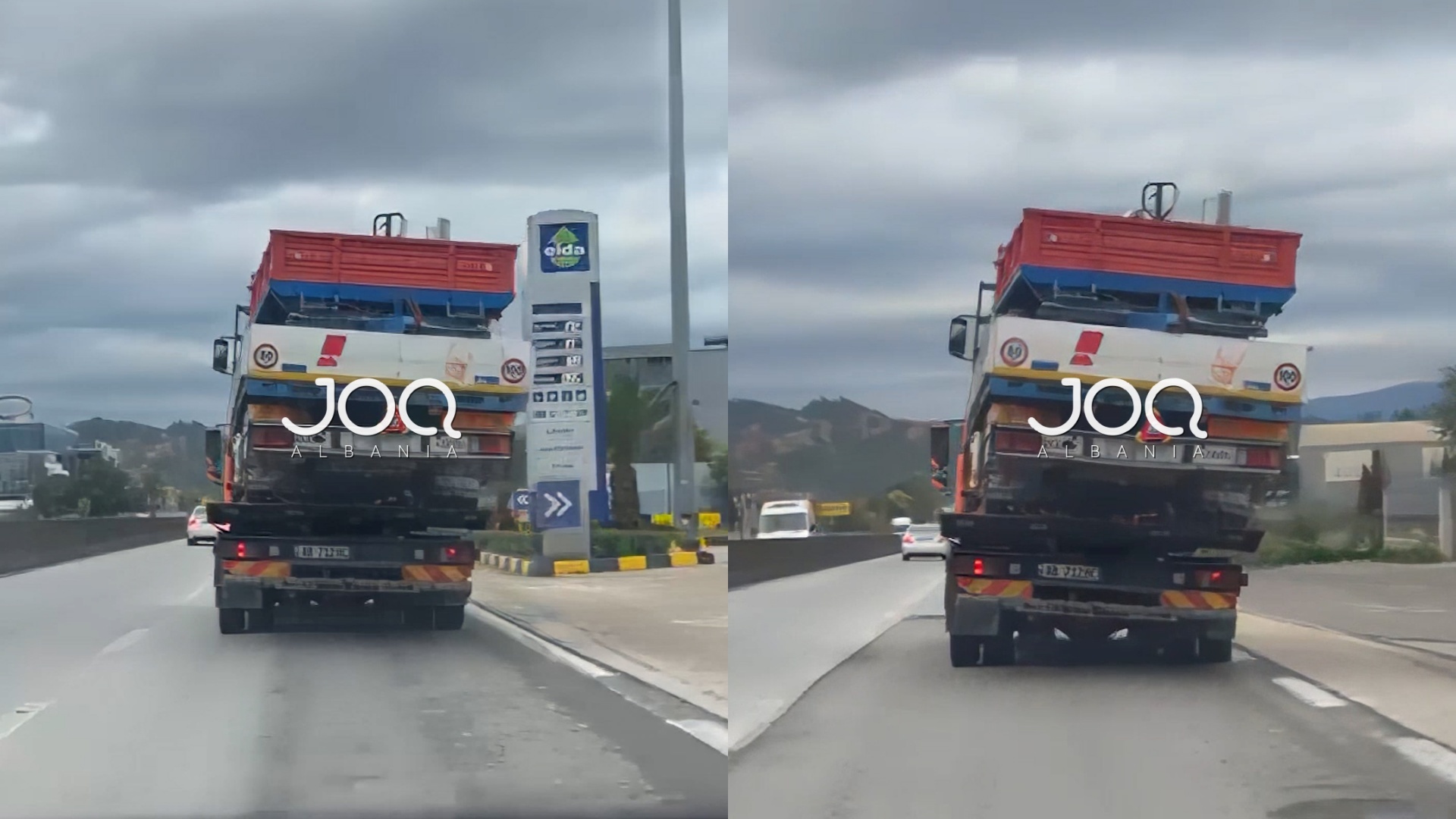Karrotreci transporton mjetet me rimorkio njëri mbi tjetrin si “LEGO”