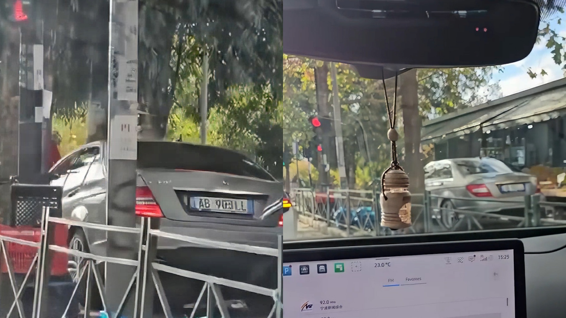 Shoferi shmang trafikun duke kaluar në trotuar, futet me të kuqe