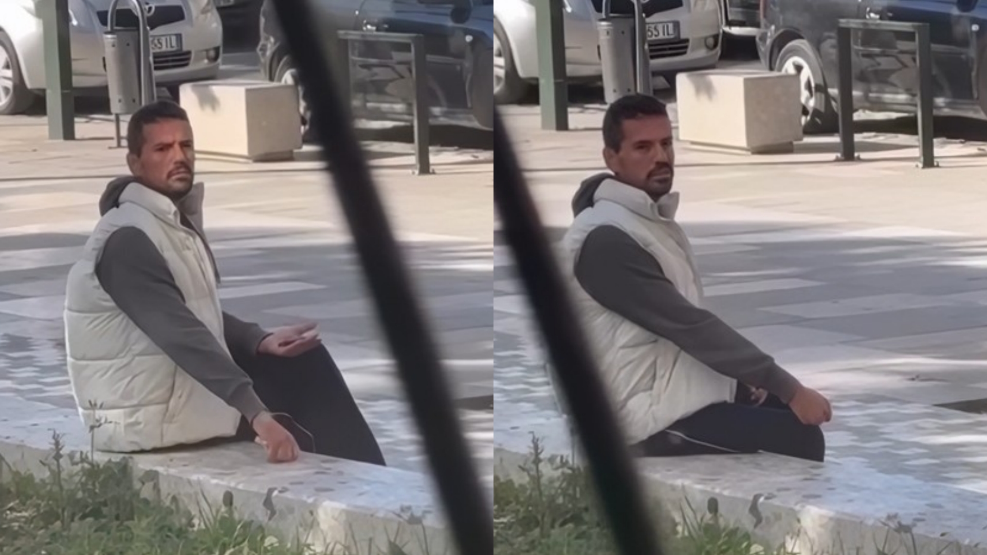 Djali ndjek këmba këmbës vajzën, e pret te dera e lokalit dhe i bën shenja