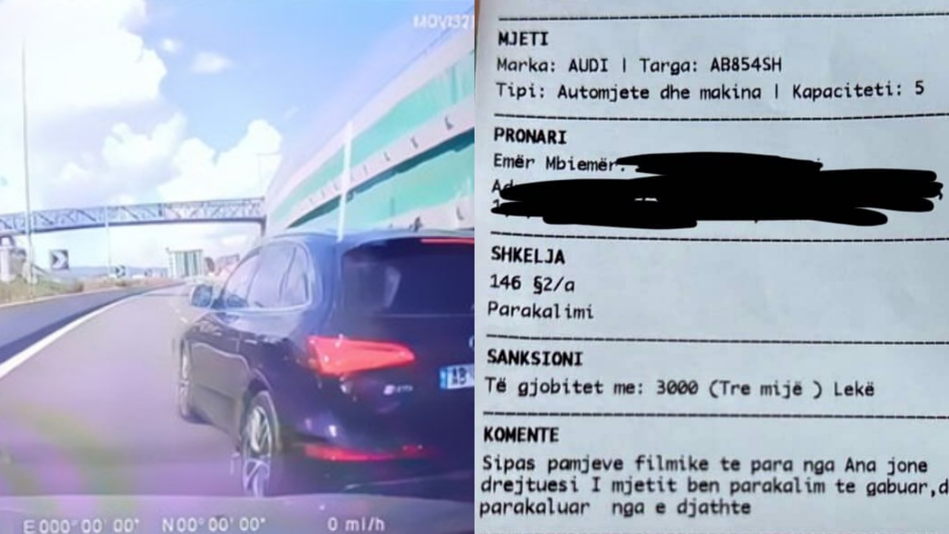 Pas publikimit në JOQ gjobitet me 30 mijë lek gangsteri me Audi Q5