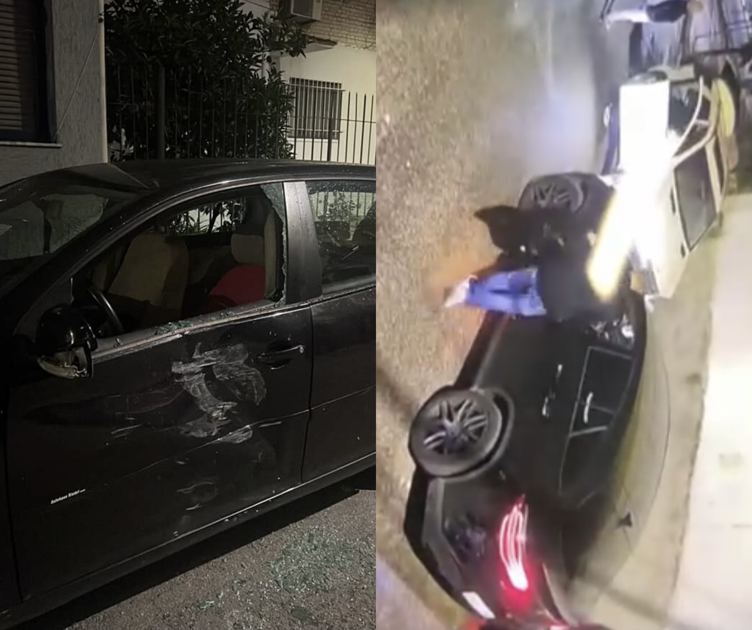 Kërkohen 2 djemtë me GLE, përplasën makinën e parkuar dhe ikën pa lënë as numrin