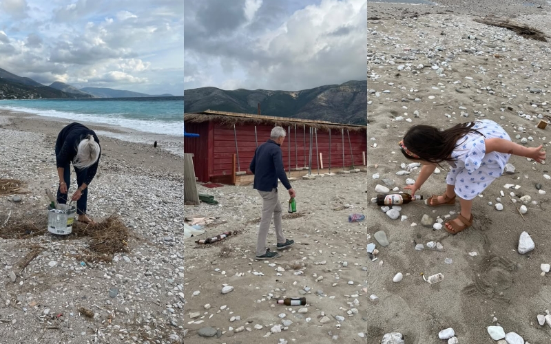 Ndotësit dhe kryetari të marrin shembull! Krushqit australianë pastrojnë plazhin e Borshit