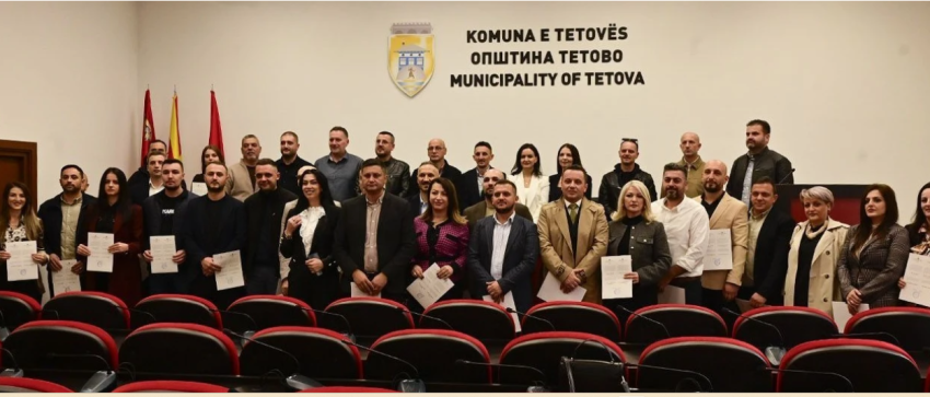 Certifikohen këshilltarët e rinj të Këshillit të Komunës së Tetovës