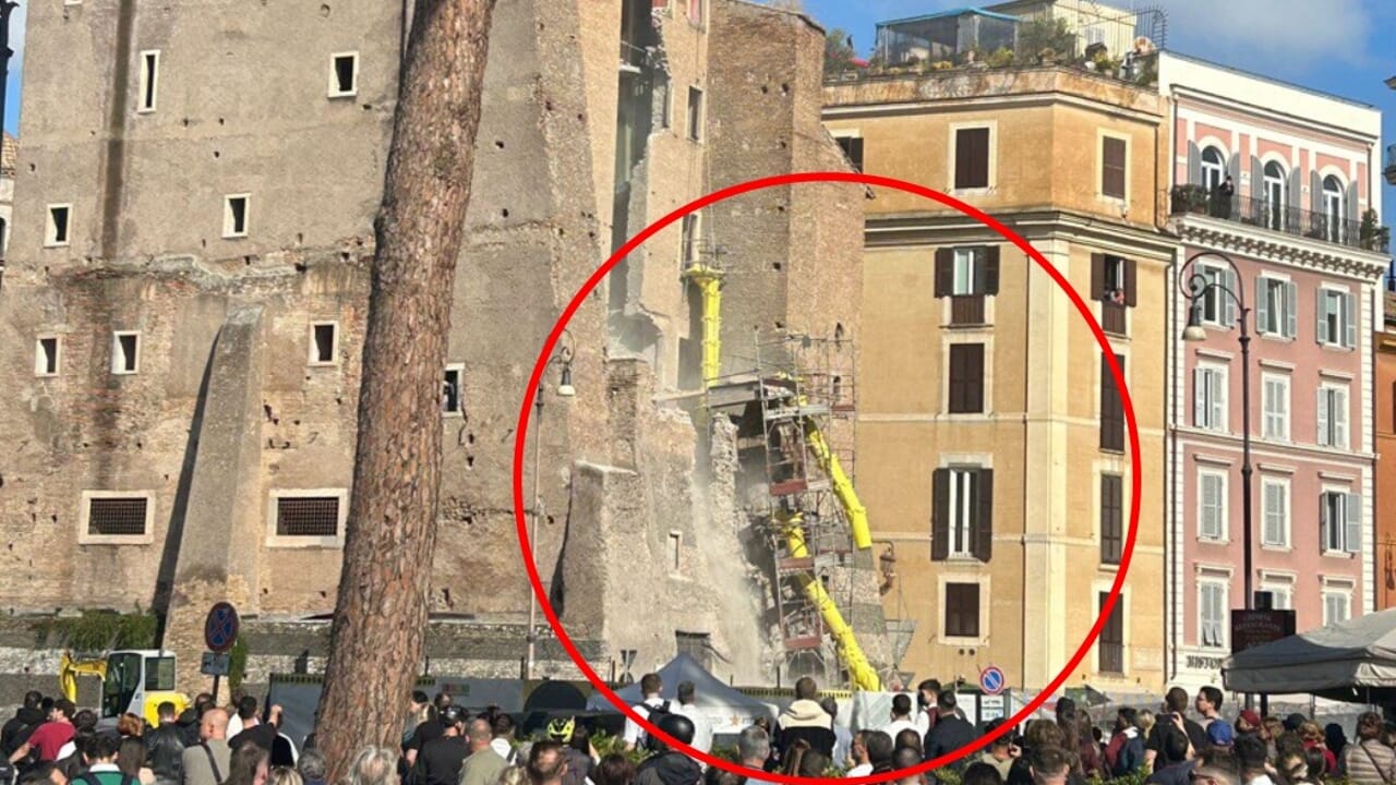 Panik në qendër të Romës: Një pjesë e Torre dei Conti shembet, plagoset rëndë një punëtor