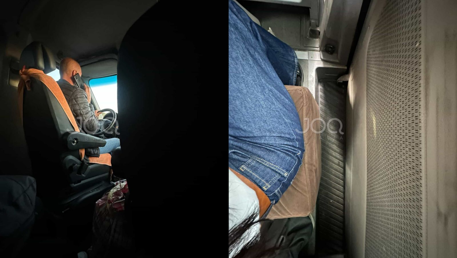 Pasagjerët detyrohen të ulen në stola  shoferi i linjës Tiranë Vlorë qëndron në celular gjatë rrugës