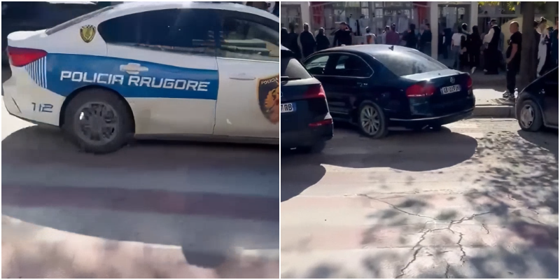 “Kaos para shkollës ‘Jani Minga’ në Vlorë: Makinat bllokojnë trotuaret dhe vizat e bardha