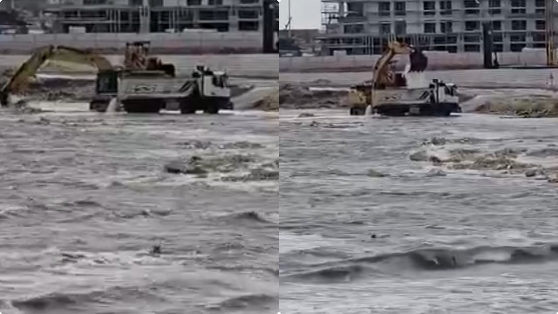 Kamionët në Vollga bëjnë ‘banjë’ me ujë deti