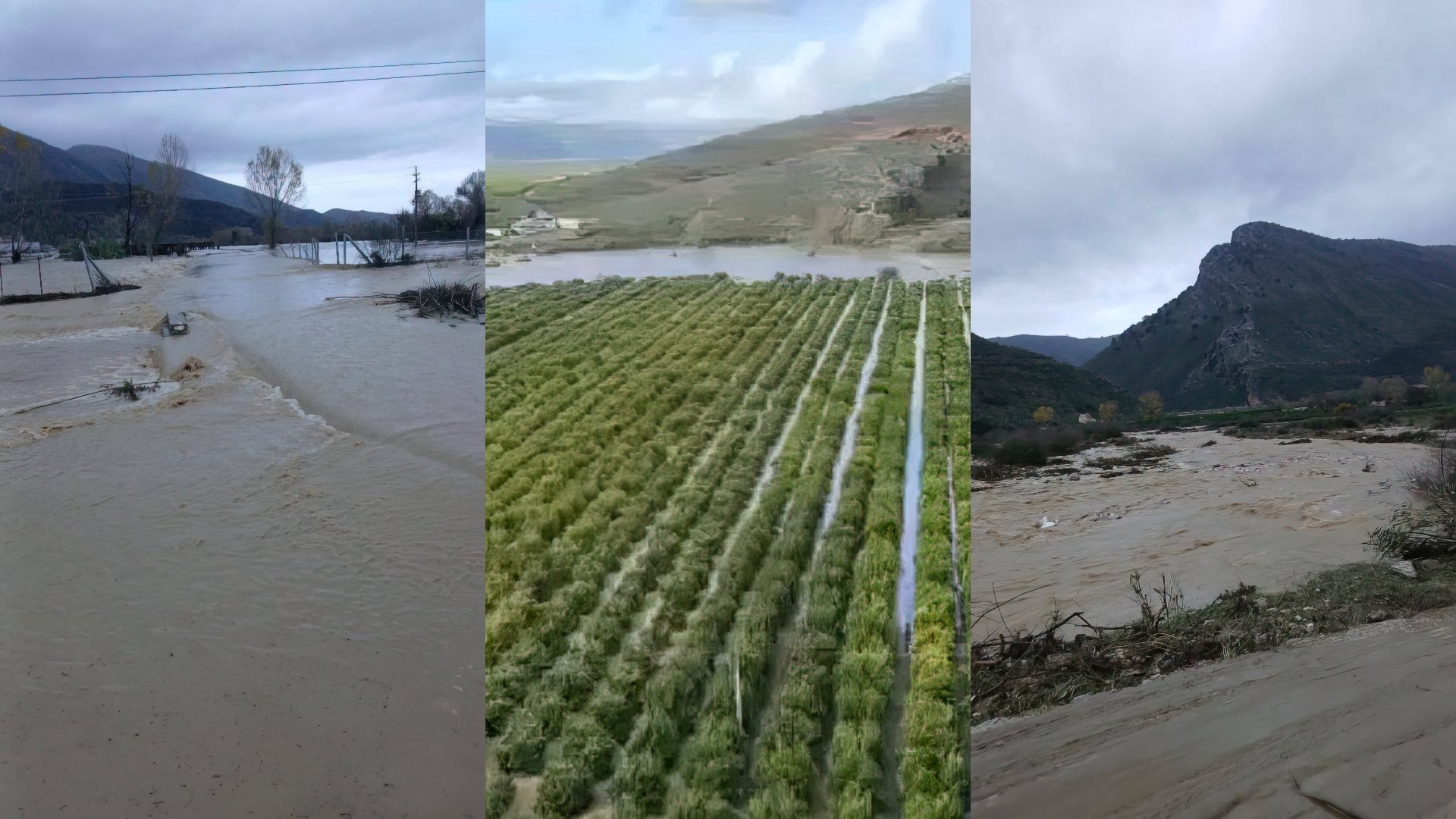 Përmbytje në Konispol, sipërfaqe të tëra tokë nën ujë