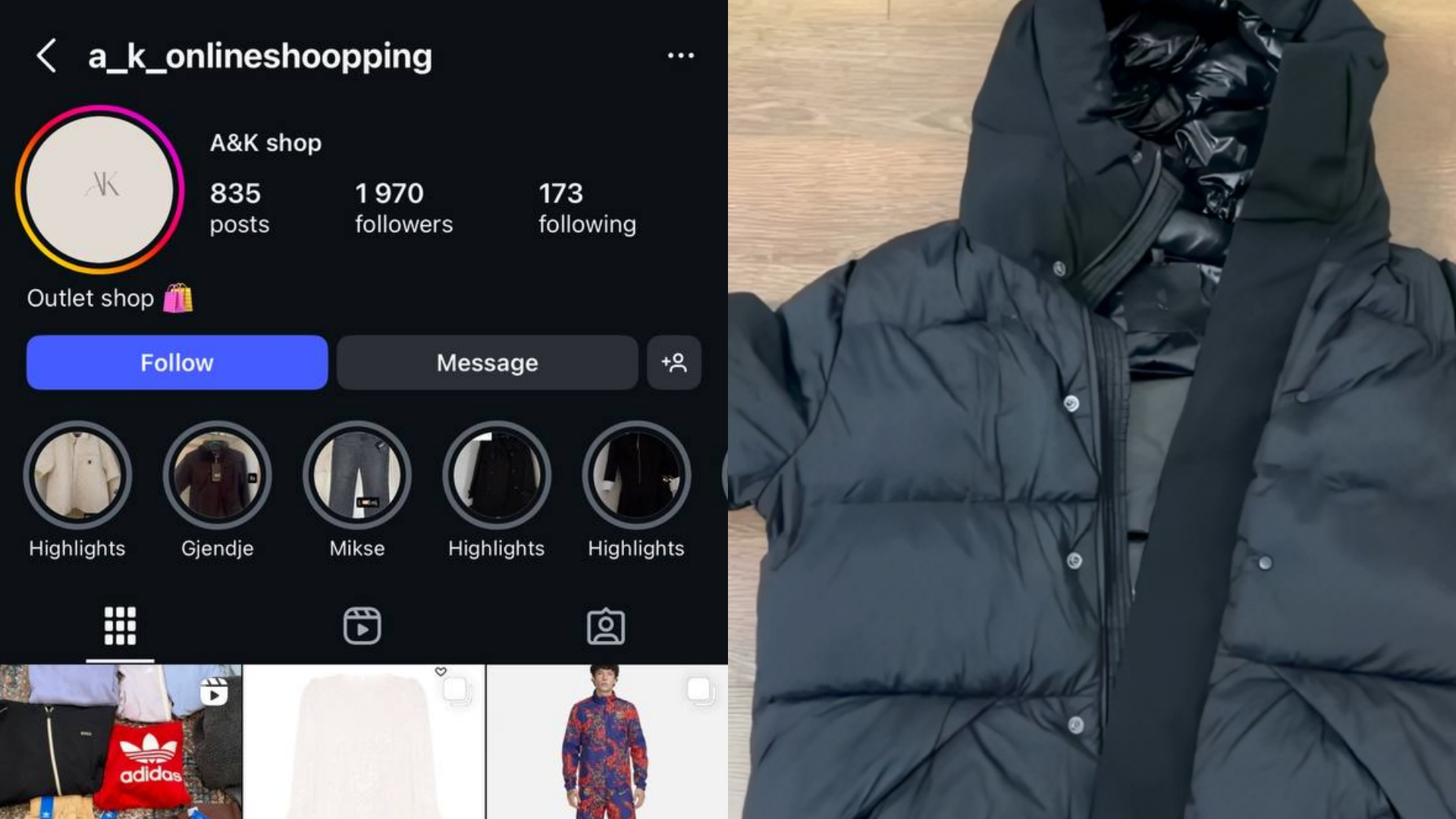 “Bleva xhup “Moncler” te ‘AK online shop’ për origjinal dhe ma solli të përdorur”