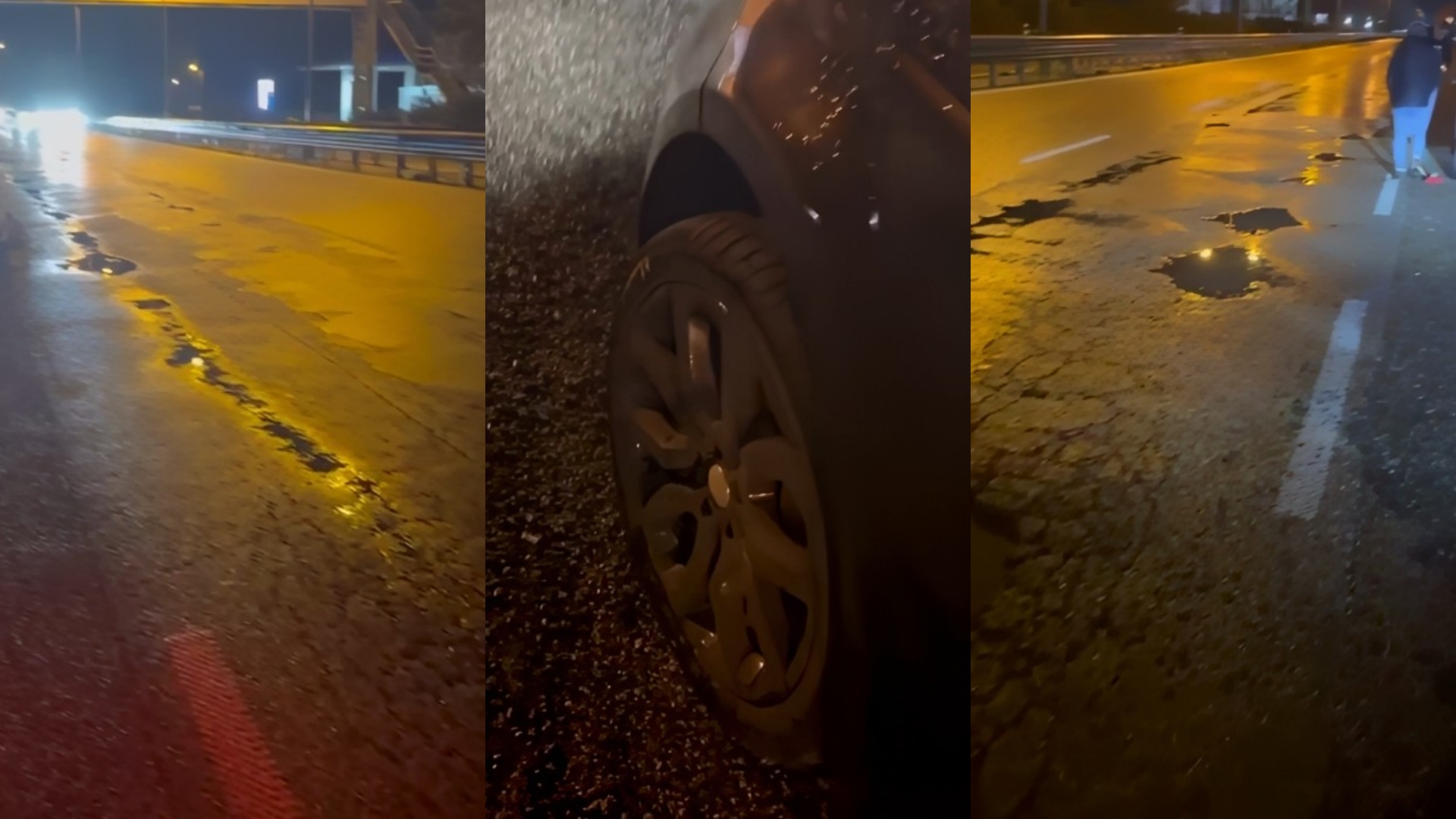 Katër makina rresht çajnë gomat nga rruga e amortizuar në Kavajë