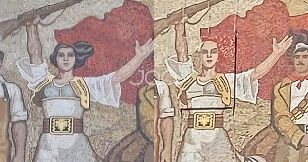 Fotoja që po bën xhiron e rrjetit  A është  transformuar  vajza e mozaikut të Muzeut Kombëtar 