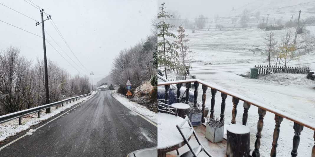 VIDEO/ Dëbora e parë zbardh Korçën dhe fshatrat Dardhë e Shtyllë