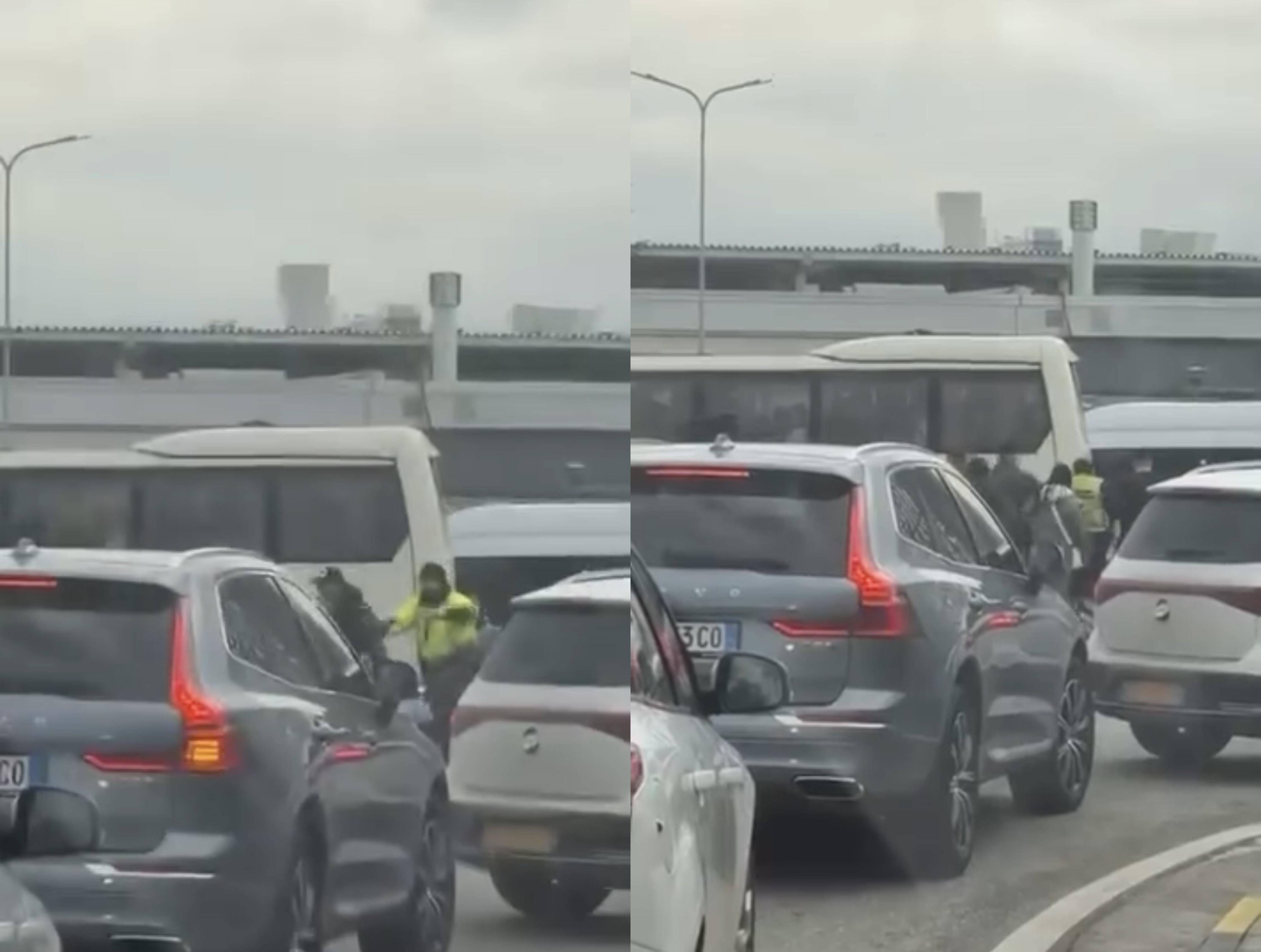 Plas grushti te rreth i Rinasit, shoferët rrihen kush të kalojë i pari