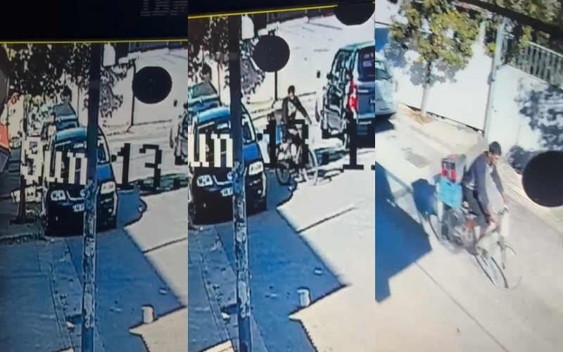 Pa pikë turpi i riu me biçikletë thyen xhamin e makinës dhe vjedh veglat e punës së qytetarit