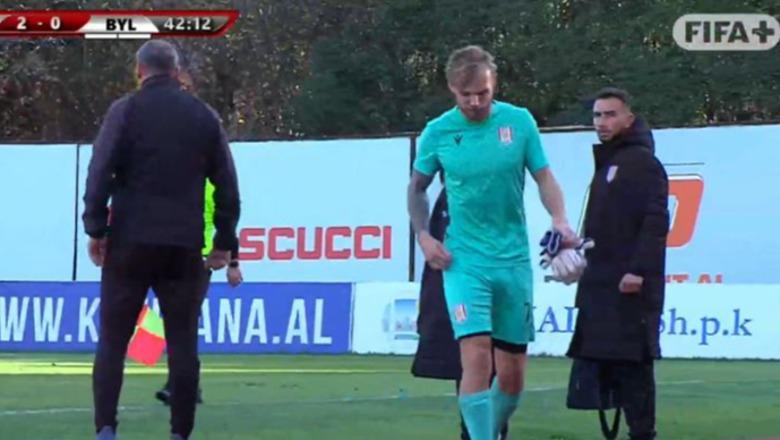 Portieri i Bylis nervozohet dhe braktis ndeshjen në mesin e saj