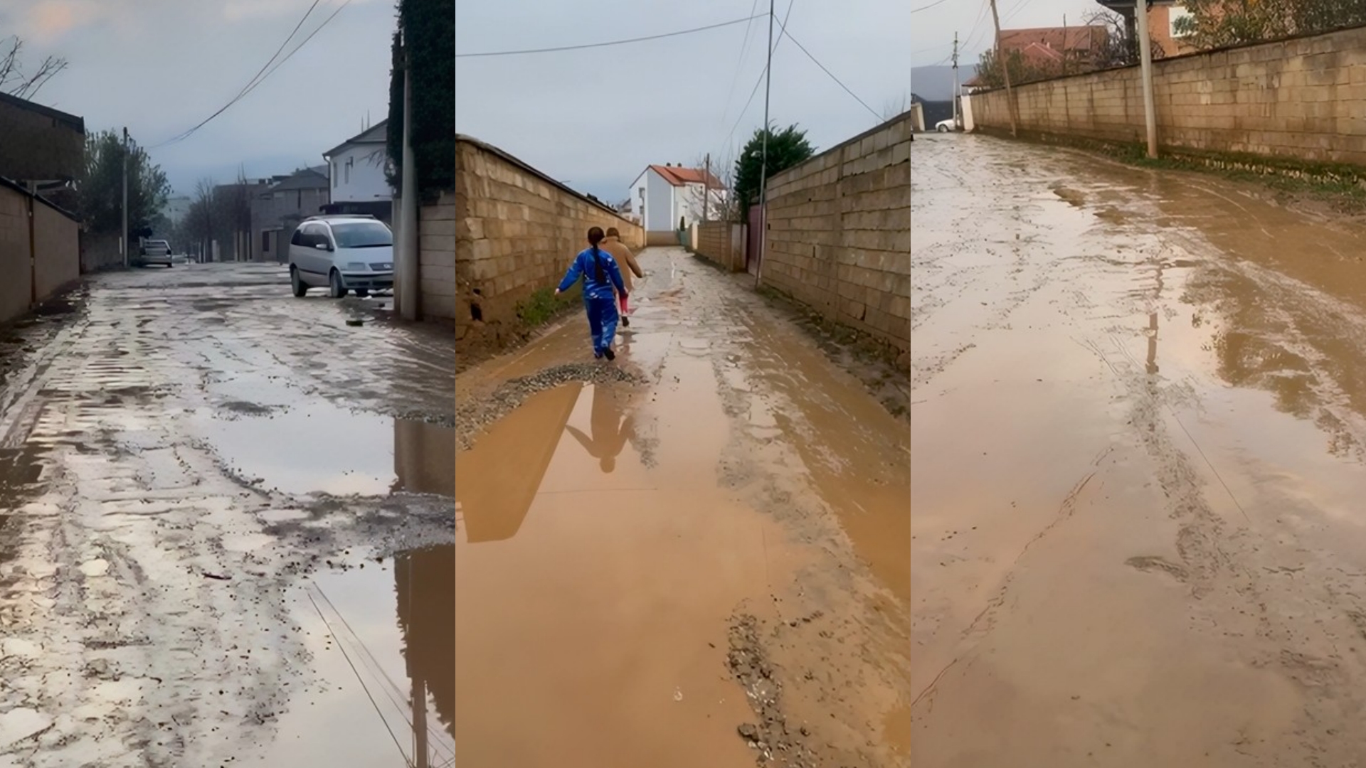 Rruga si kantier ndërtimi  Bashkia Kukës lë fëmijët të ecin mes baltës