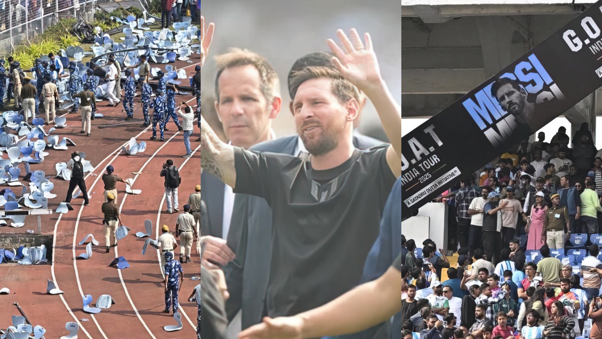 Kaos gjatë vizitës së Messi t në Indi  tifozët shkulin karriget e stadiumit