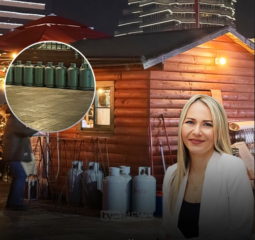 Sheshi Skënderbej  dekorohet  me 100 bombola gazi  rrezik për pushuesit