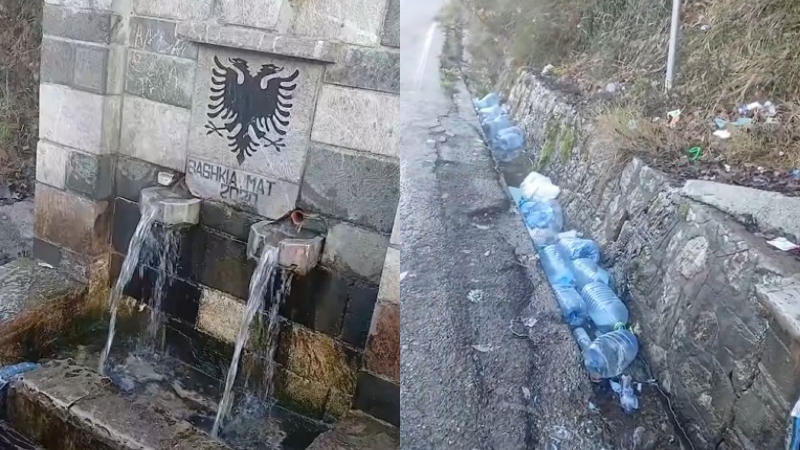 Burimi i ujit në Shkopet rrethuar nga mbeturinat, shkak papërgjegjësia