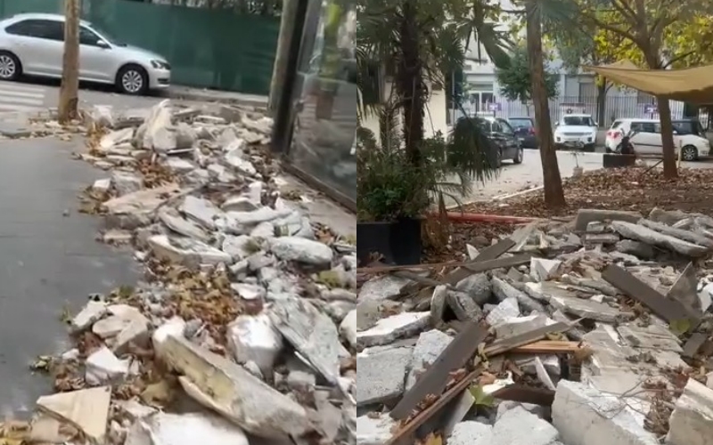 Banorët ankohen për trotuaret e bllokuara dhe gërmadhat pranë pediatrisë në rrugën “Kongresi Manastirit”