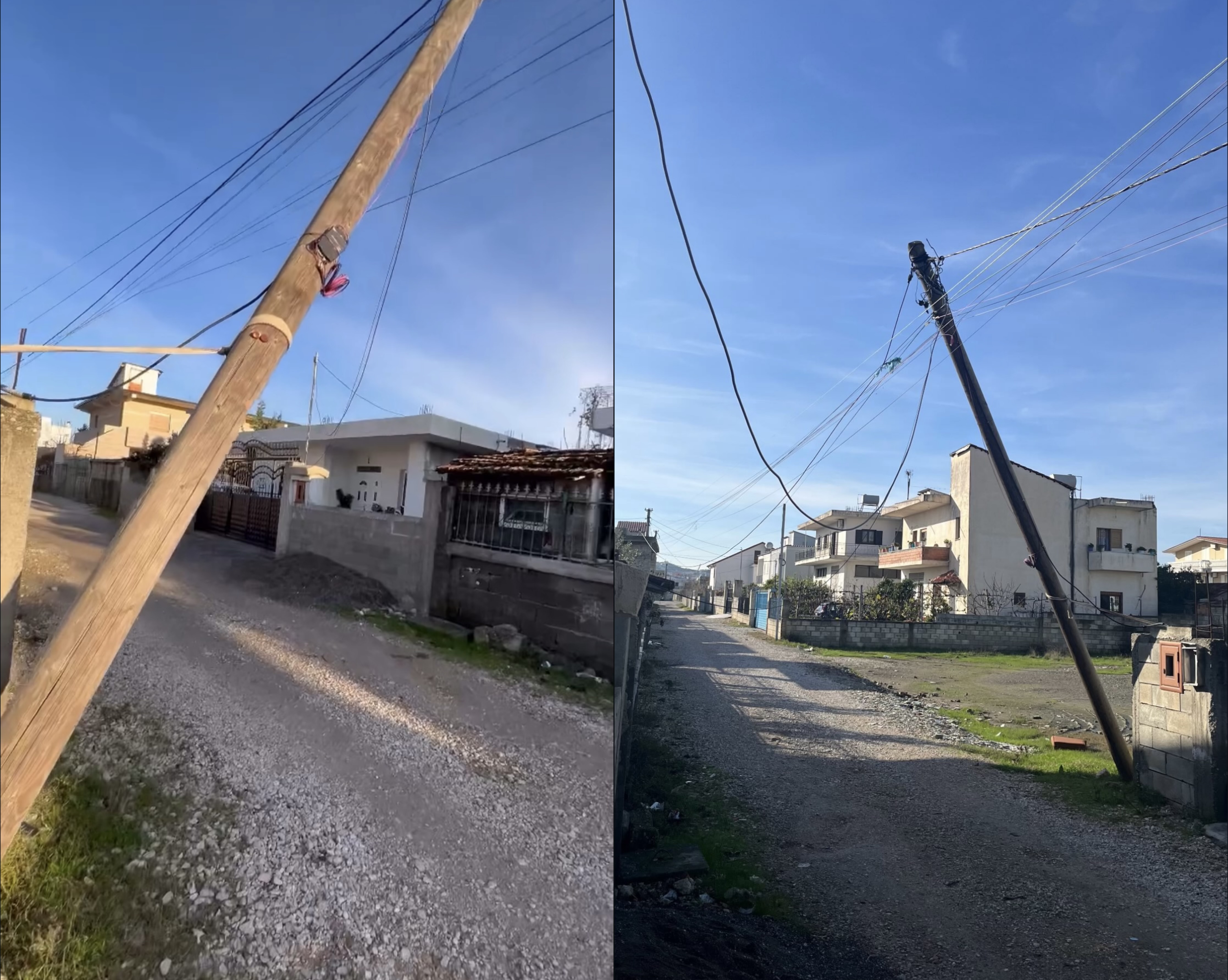 Shtylla elektrike gati për të rënë  OSHEE e Durrësit pret tragjedinë e radhës