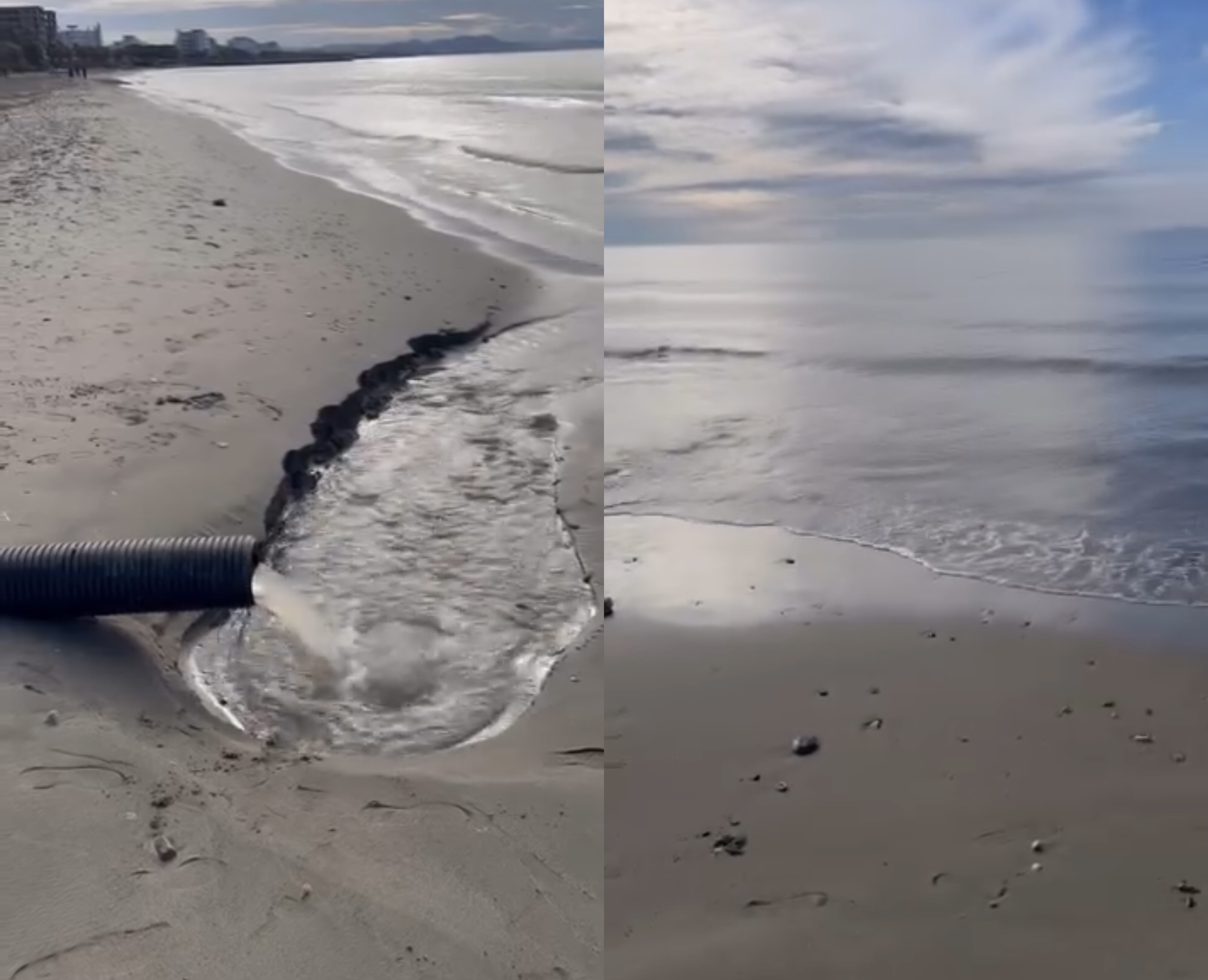 Ujërat e zeza pushtojnë plazhin e Golemit  tubi derdhet direkt e në det