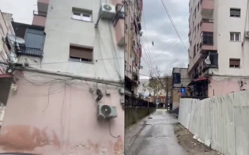 Banorët e Laprakës rrezikohen nga telat e internetit  pa asnjë hapësirë për këmbësorët