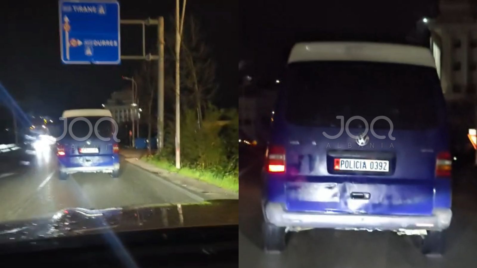  Furgoni i Policisë lëviz me 19 km h  pa drita dhe sinjale 