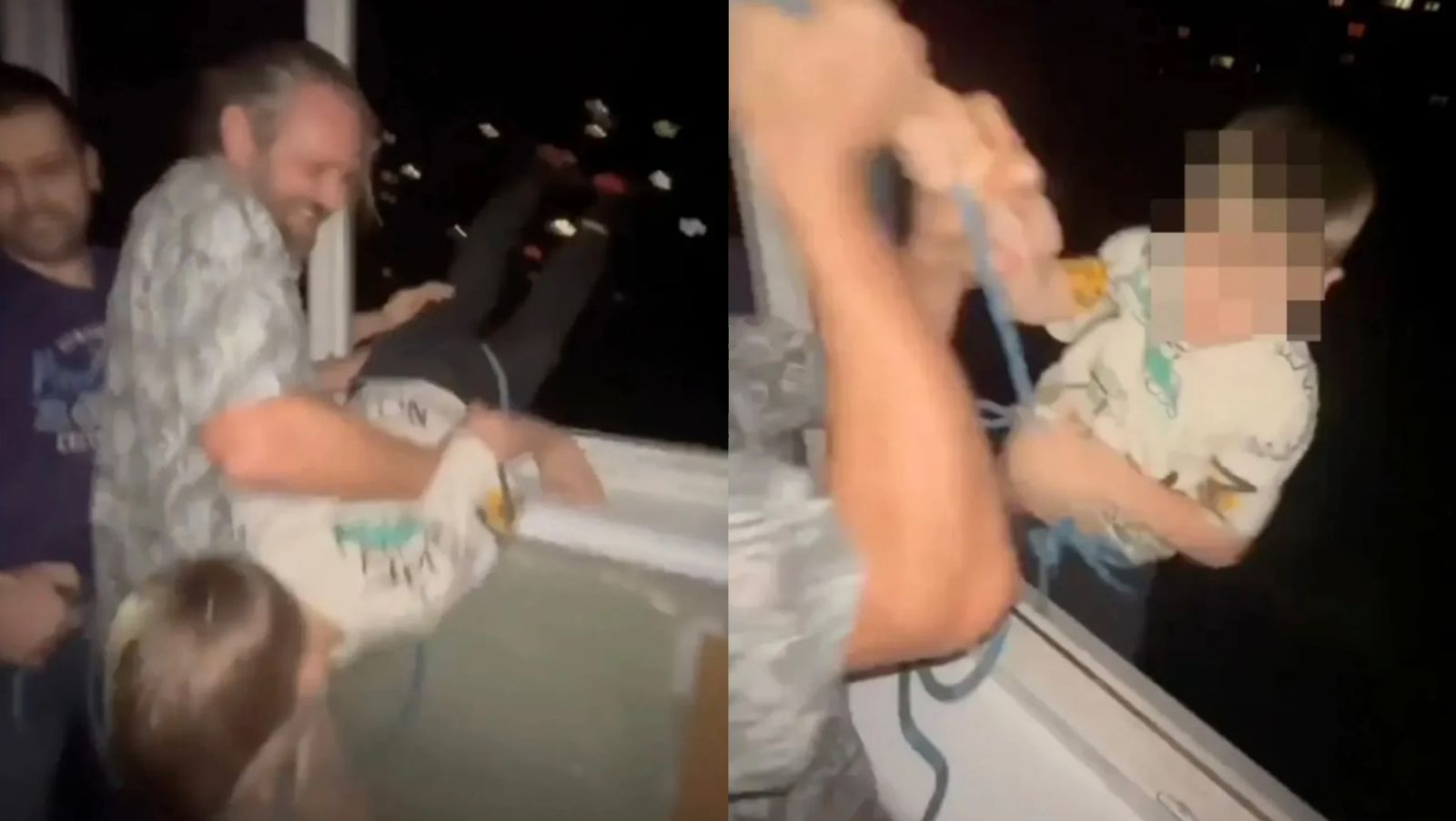 Pamje të rënda  babai i dehur var me litar djalin e mitur nga kati i shtatë për të argëtuar miqtë