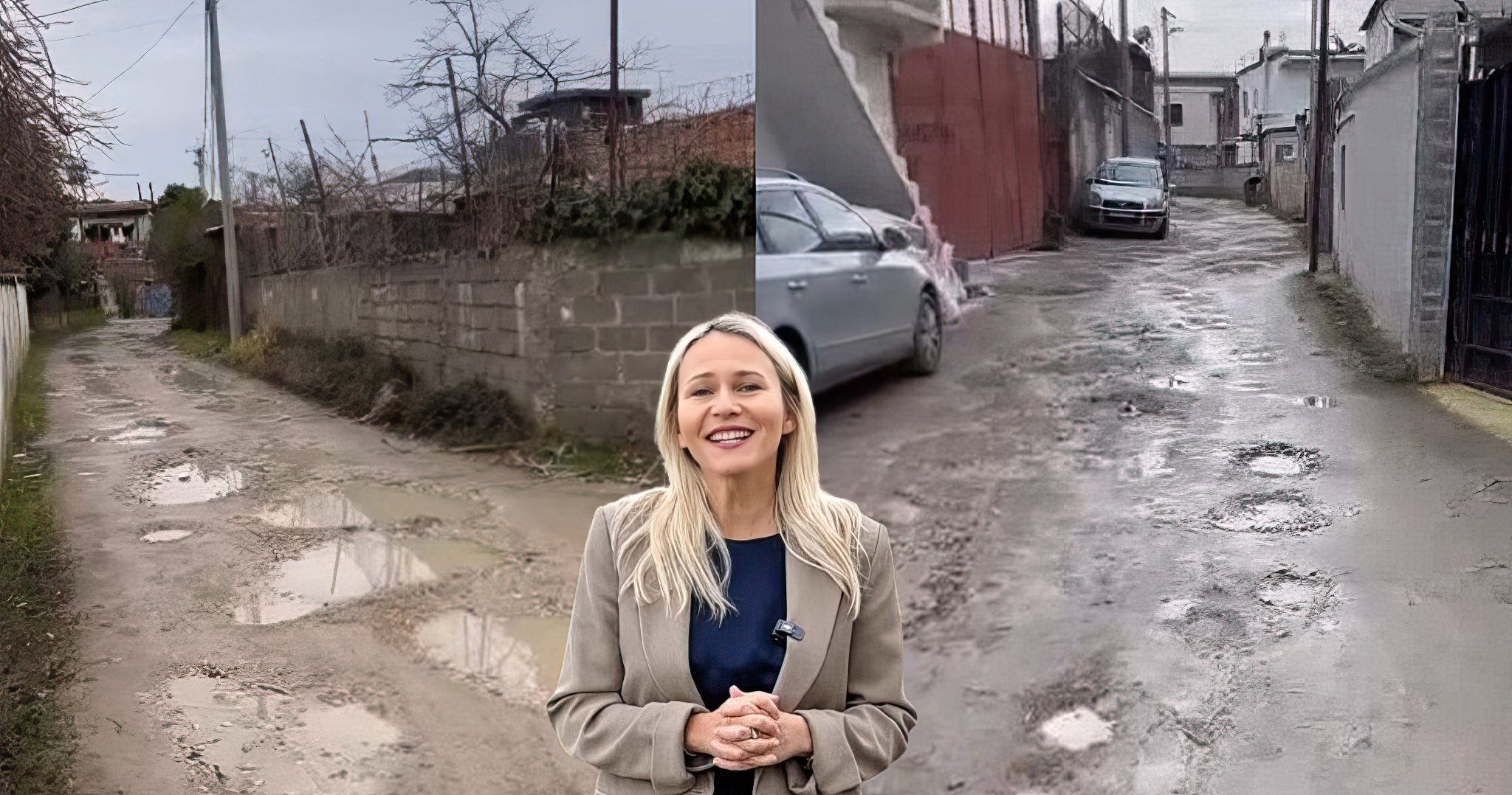 Nuk jemi në fshat  por në Laprakë  Rrugë pa kanalizime  bashkia fle