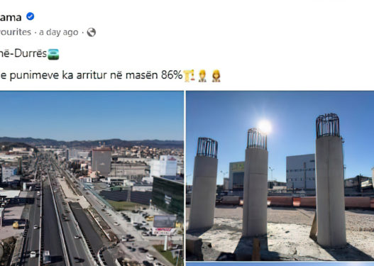Shteti feston: Përfundon 86% e 16% të parë të autostradës Tiranë–Durrës