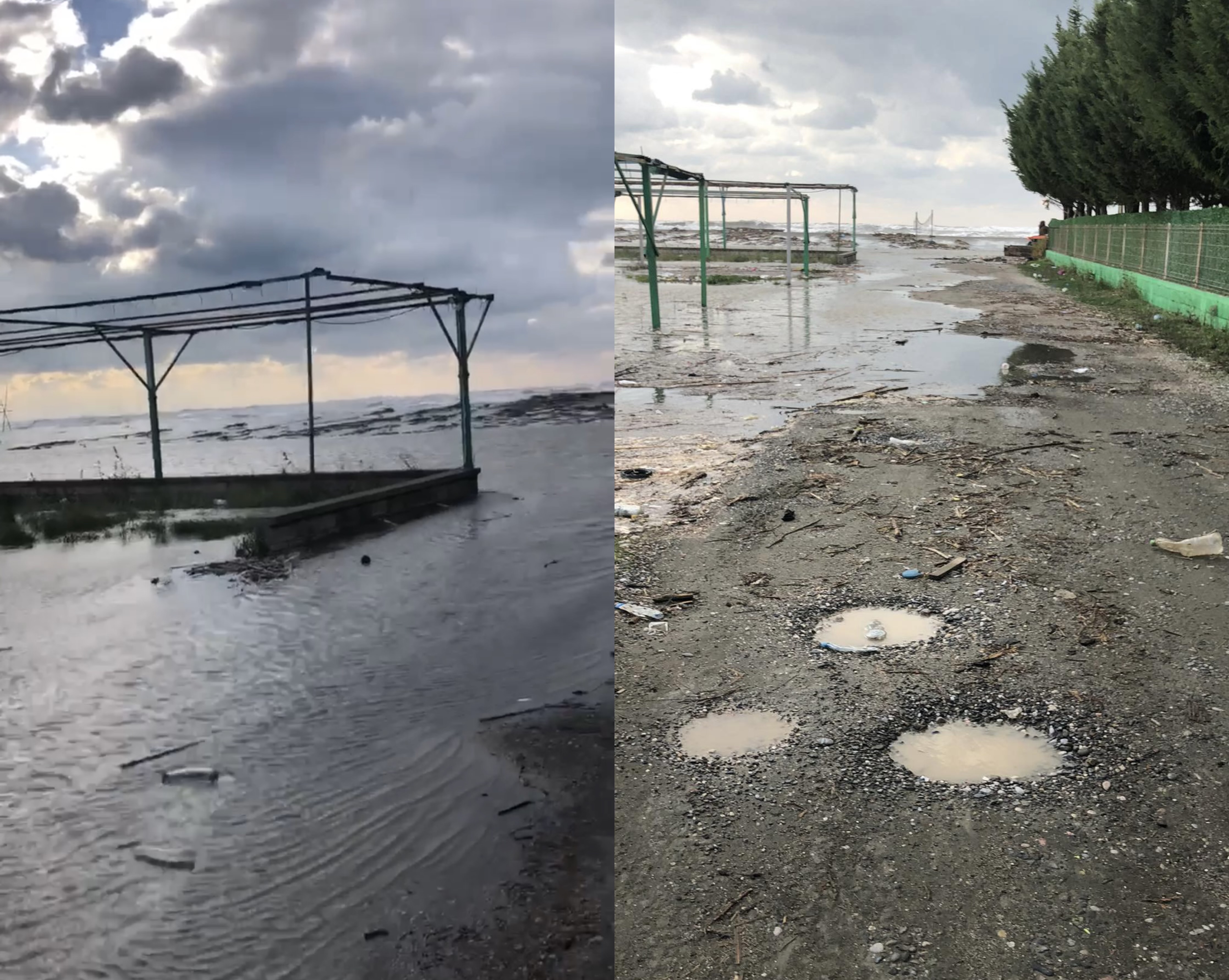 Baticat rikthehen në Tale  deti mbulon rrugët dhe kërcënon bizneset