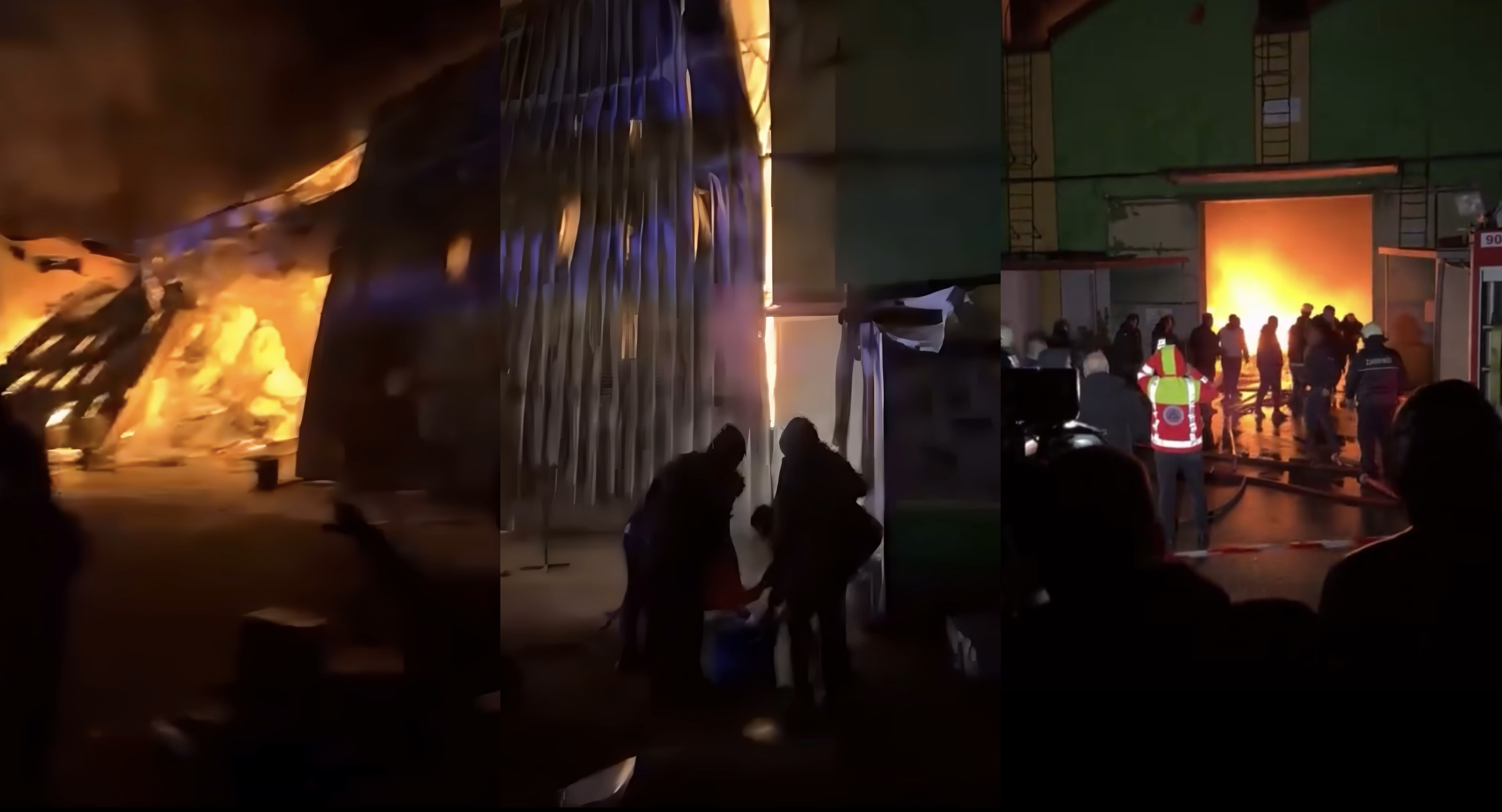 Zjarrfikëset sa për numër, tregtarët kapin kovat e ujit për të shuar zjarrin