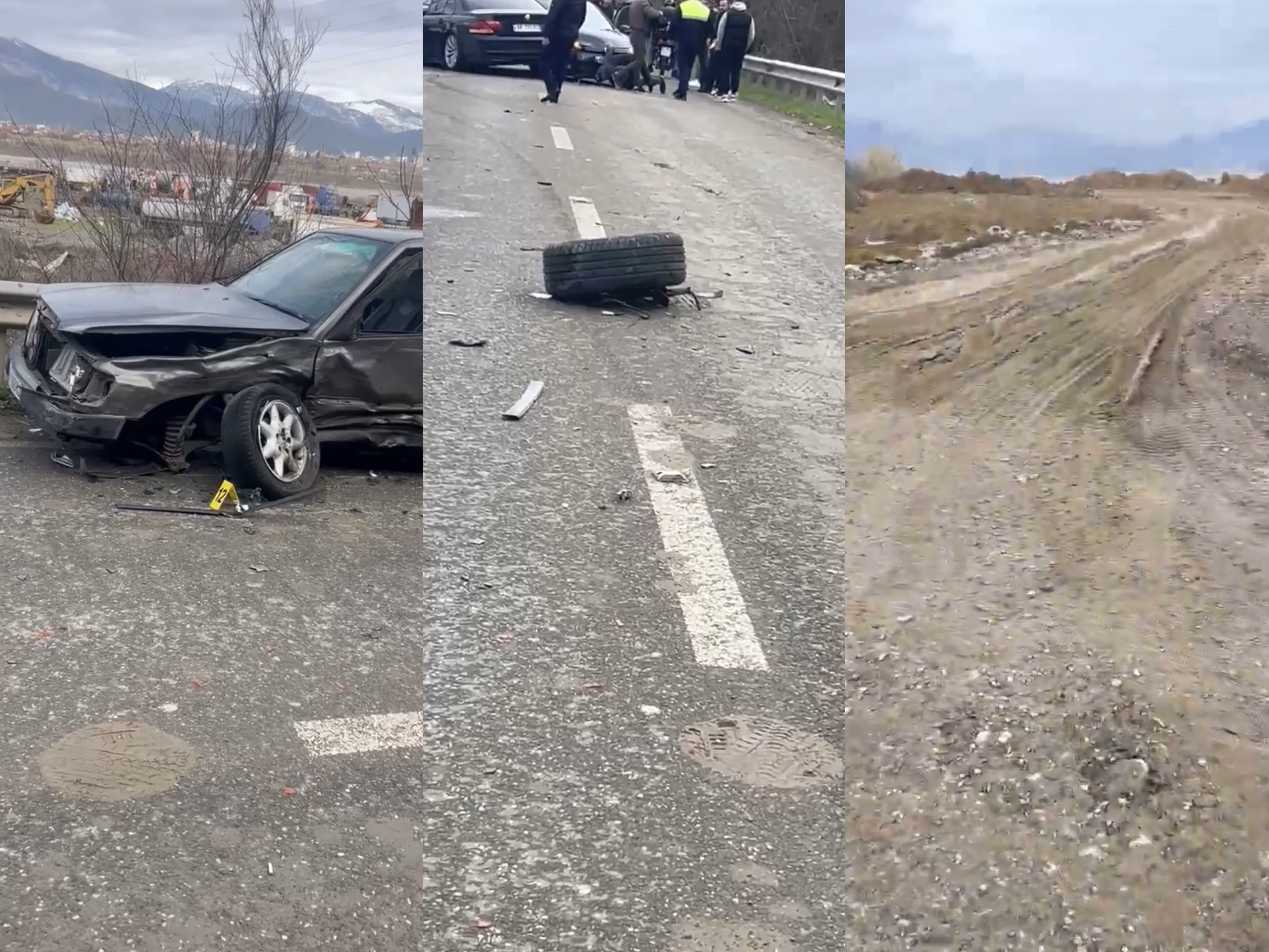 3 makina të aksidentuara dhe 3 të plagosur në Cërrik  shkak balta e kamionëve