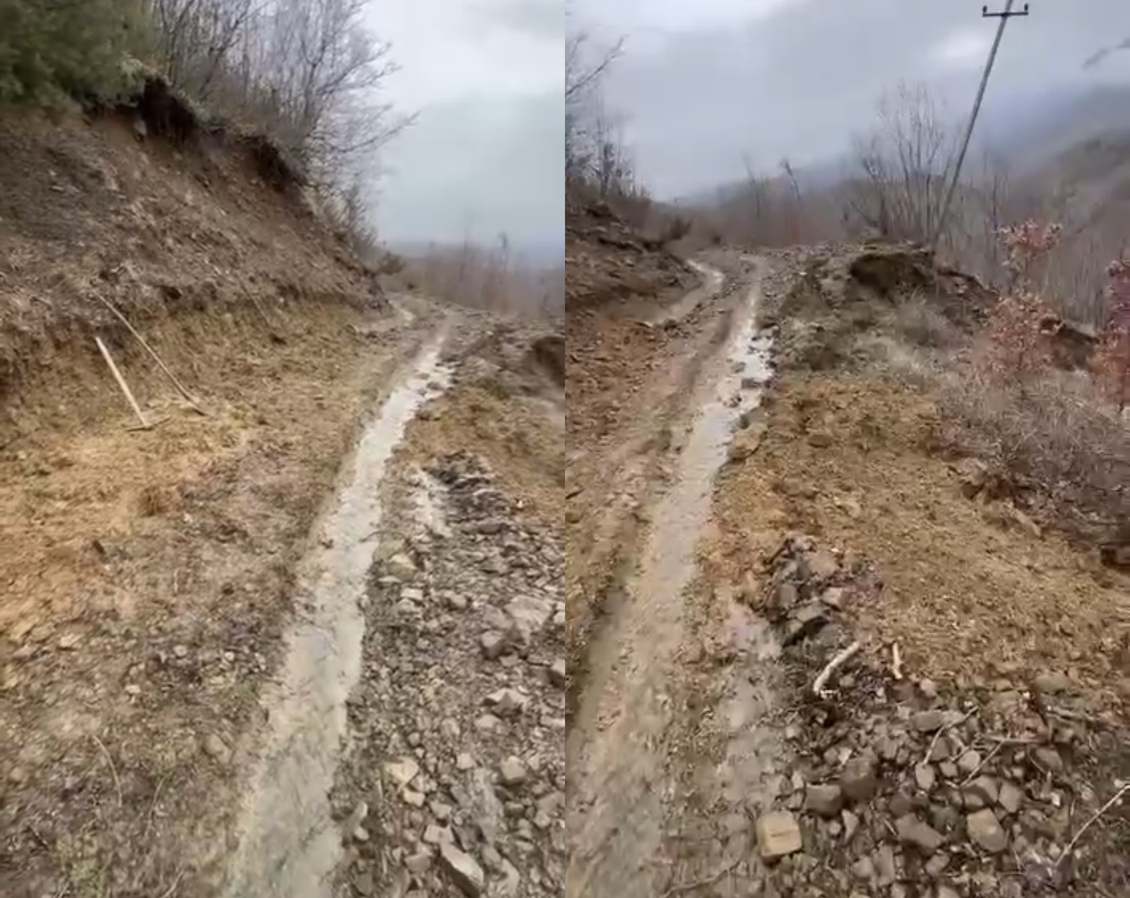 Rruga e bllokuar nga rrëshqitja e dherave  qytetarët marrin lopatat dhe bëjnë punën e bashkisë