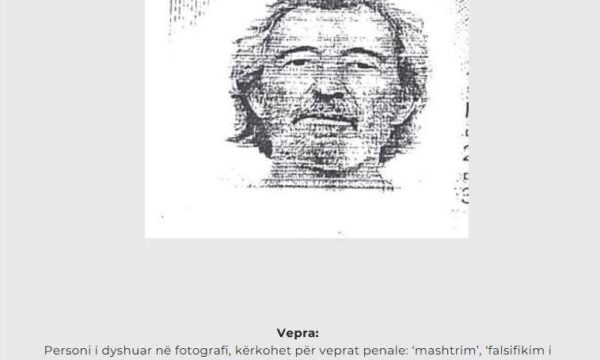 Nëse e shihni këtë person, lajmëroni Policinë e Kosovës