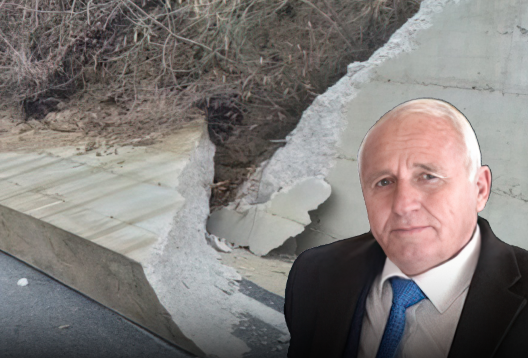 Shembet muri mbajtës në Maliq  investimi 1 3 mld lekë nga  Gjikuria  pa asnjë fije hekur në beton