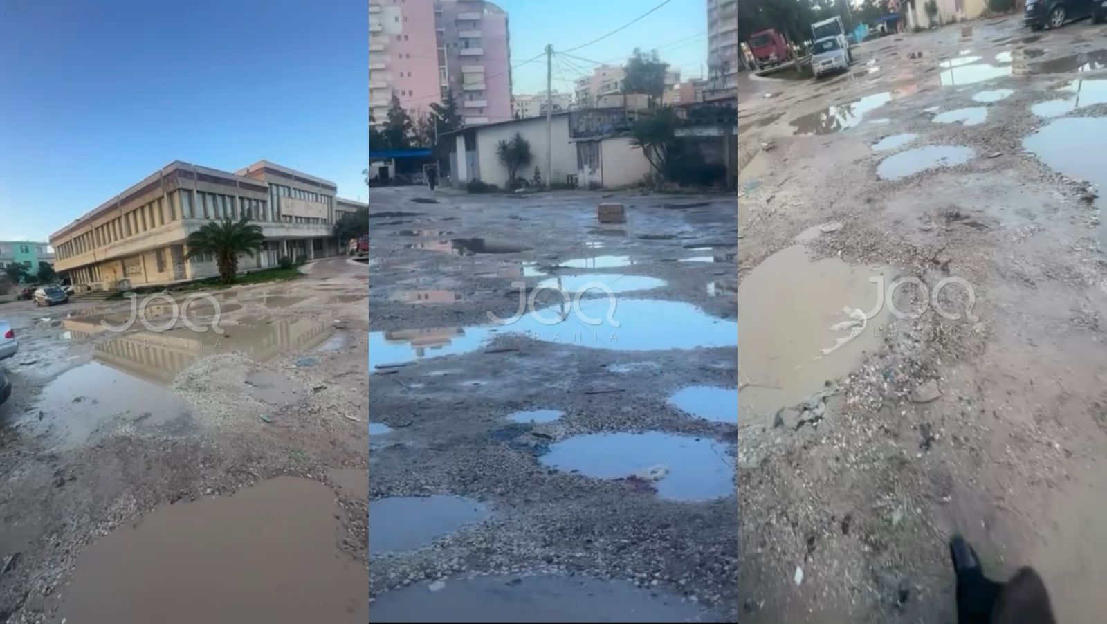 “Rruga pranë ish stacionit të trenit në Vlorë e kthyer në kënetë, bashkia nuk reagon”