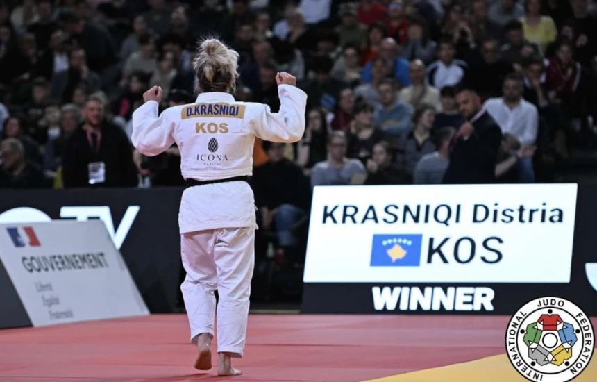 Distria Krasniqi xhudistja kosovare triumfon në Paris  fiton medaljen e artë në Grand Slam