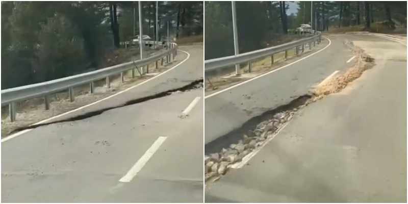 Rruga pranë liqenit në Gjinar po çahet dita ditës  banorët ndërhyjnë vetë