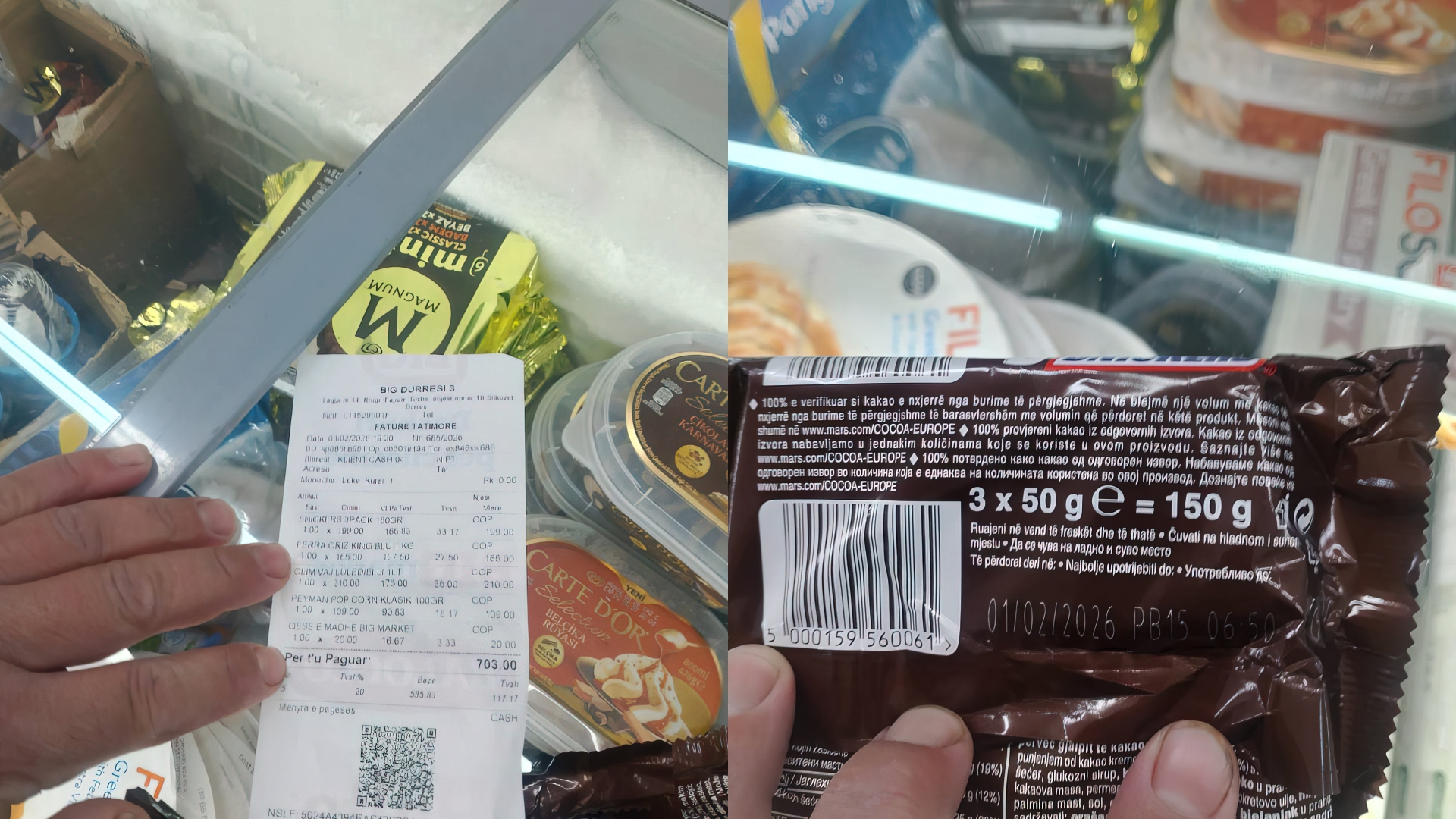  E konsumoi fëmija   qytetari blen çokollatë të skaduar në Big Market